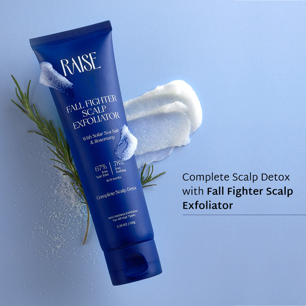 Raise Fall Fighter Scalp Exfoliator (150gm) |  Viral Scalp Detox & Hair Fall Solution