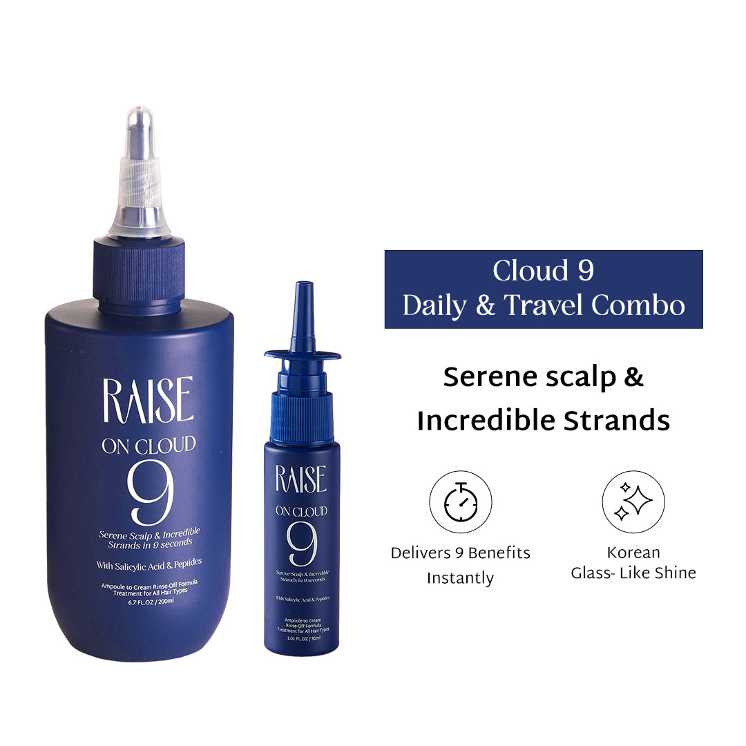 Raise Viral Korean On Cloud 9 Duo | Instant Korean Glass like Shine | Scalp & Strand Magic
