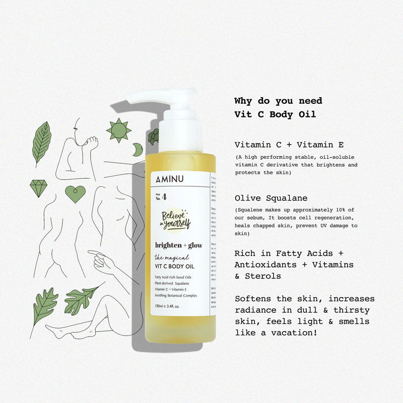 Aminu Vit C Body Oil For Brightening & Hydrating (100ml)