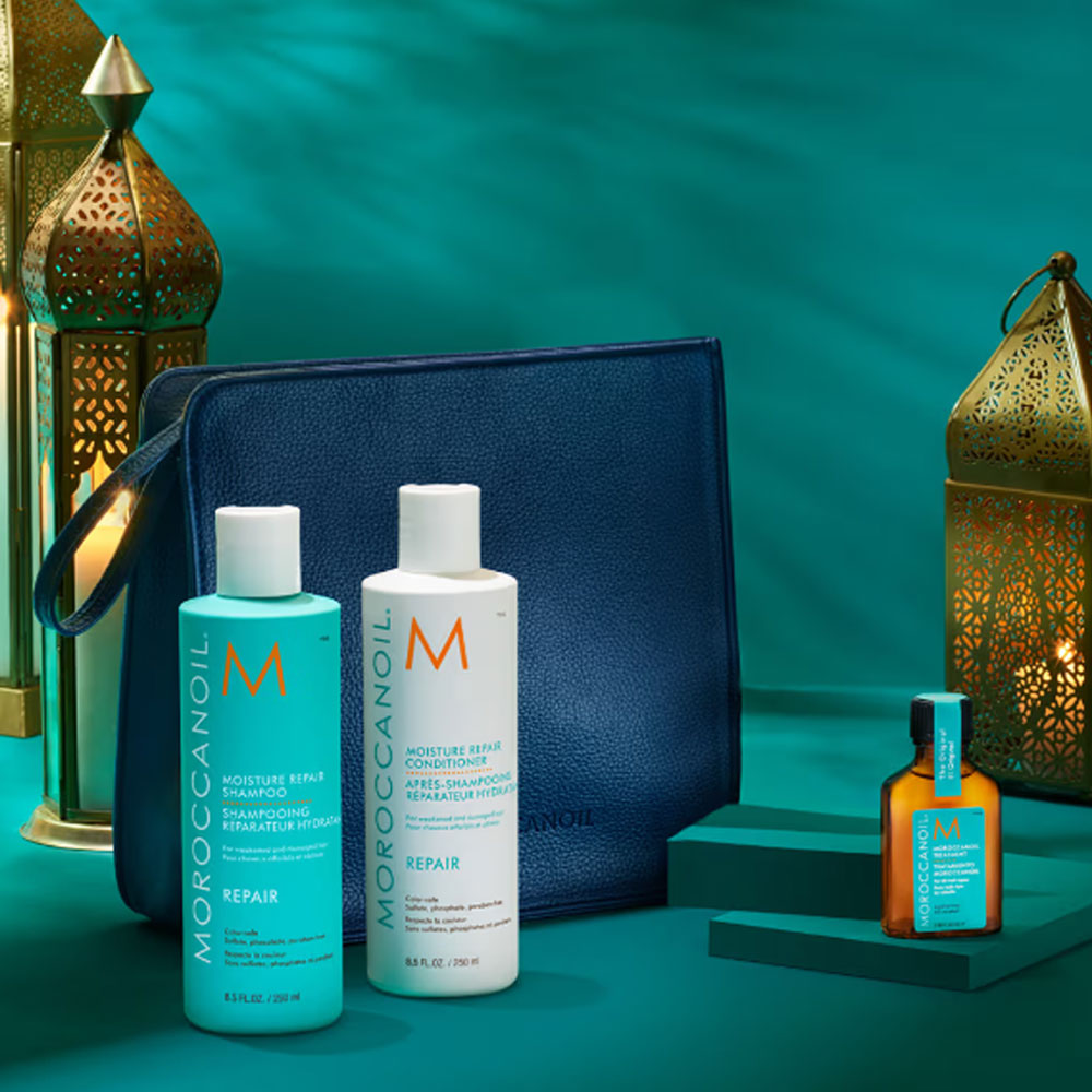 Moroccanoil Repair Gift Set (Repair Shampoo & Conditioner & Get a Free Moroccanoil Treatment Oil) (3pcs)